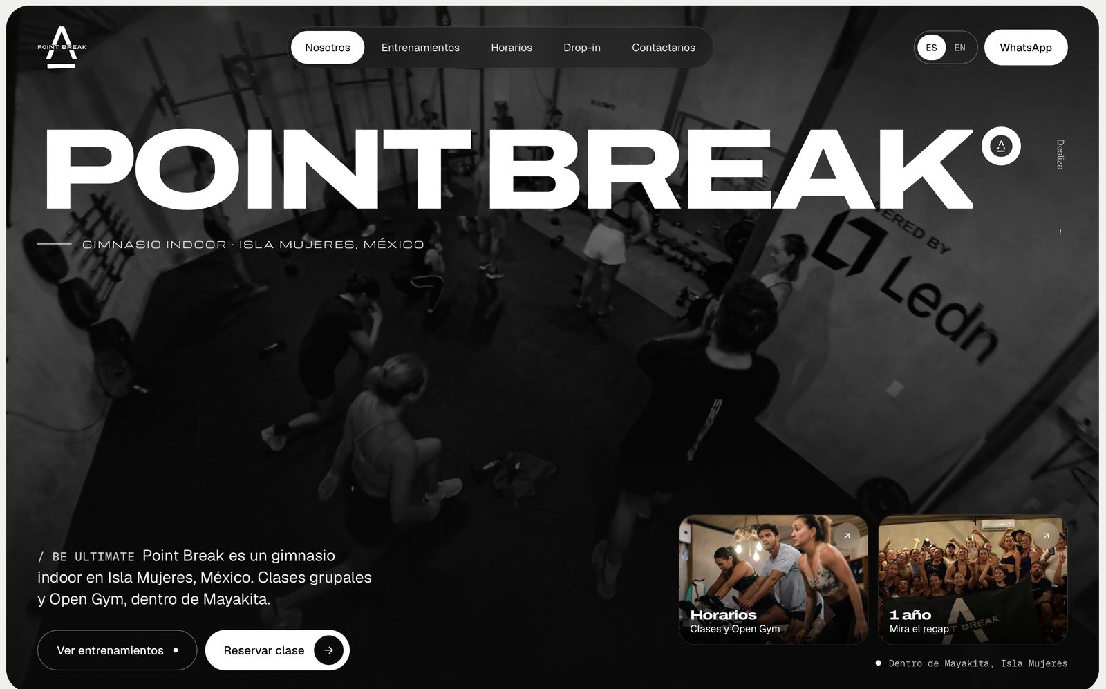 Sitio web de Point Break diseñado por Mezcalito Media